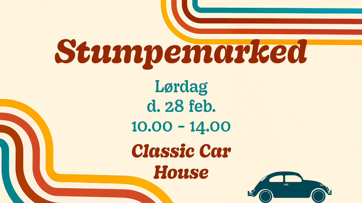 DriveMeetups data som træf hos Stumpemarked - Classic Car House - Kom med til dette træf den 28/Feb  som afholdes af Ukendt
